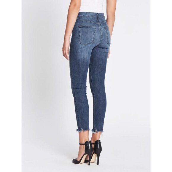 3x1 High Rise Ankle Crop Raw Hem Skinny Jeans Sally Medium Wash‎ Cotton Blend 24 - Picture 2 of 10